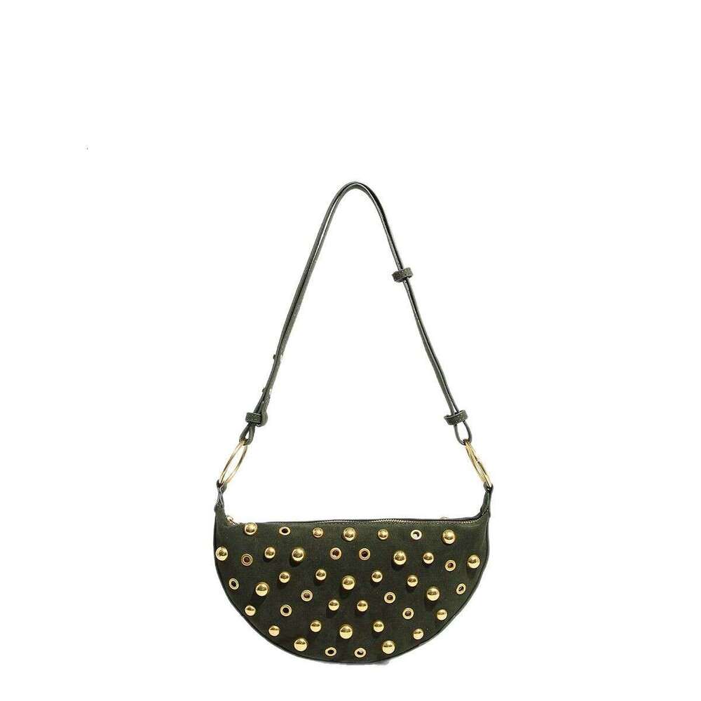 Eyelet Rivet Heavy Craft Polka Dot Bags Crossbody Punk Designer Style Shoulder Metallic Women's Bag