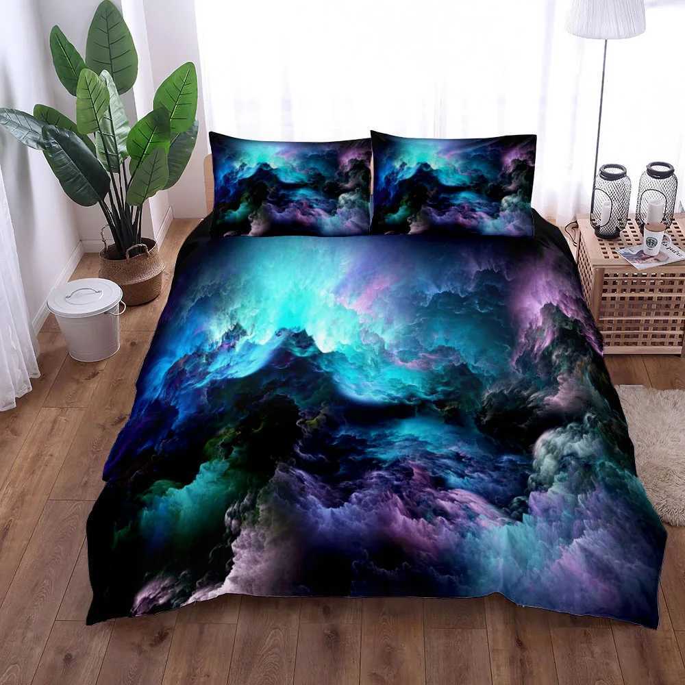 Abstract Space Nebula Duvet Cover Set UK Single Double Queen King US Twin Full King Size Bed Linen Set Y250819