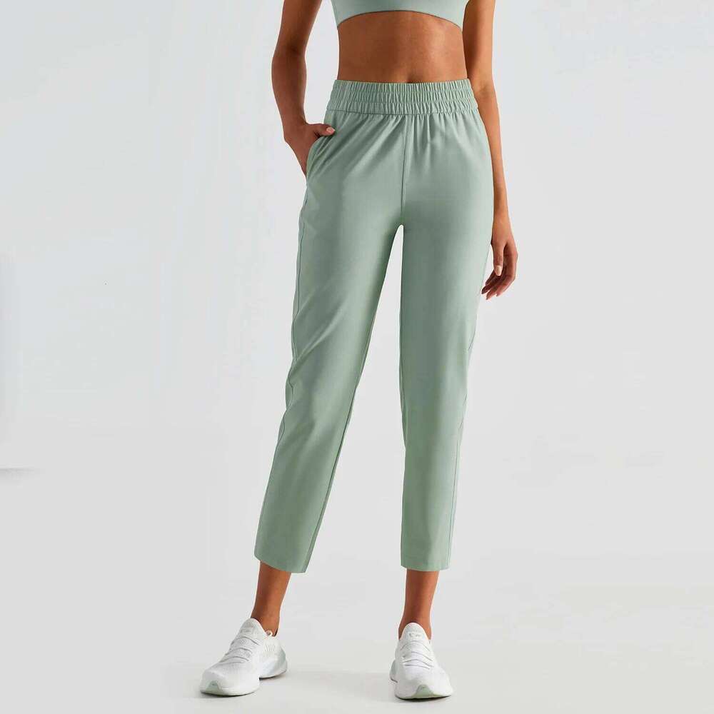 Solid Color women High Waist Thin quick-drying sun protection loose sport pant fiess yoga leggings jog with pockets breathable