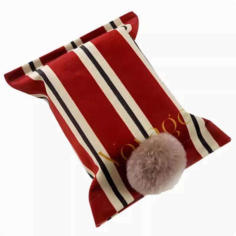 Retro Style Light Tissue Box, Paper Towel Storage Bag Case, Hand Painted Flower Printed and Dyed Plush Fabric