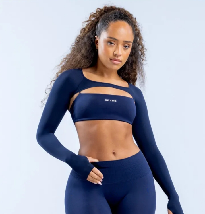 DFYNEs with logo spaghetti strap suspender beautiful back fitness yoga running nude feeling quick-drying shockproof bra