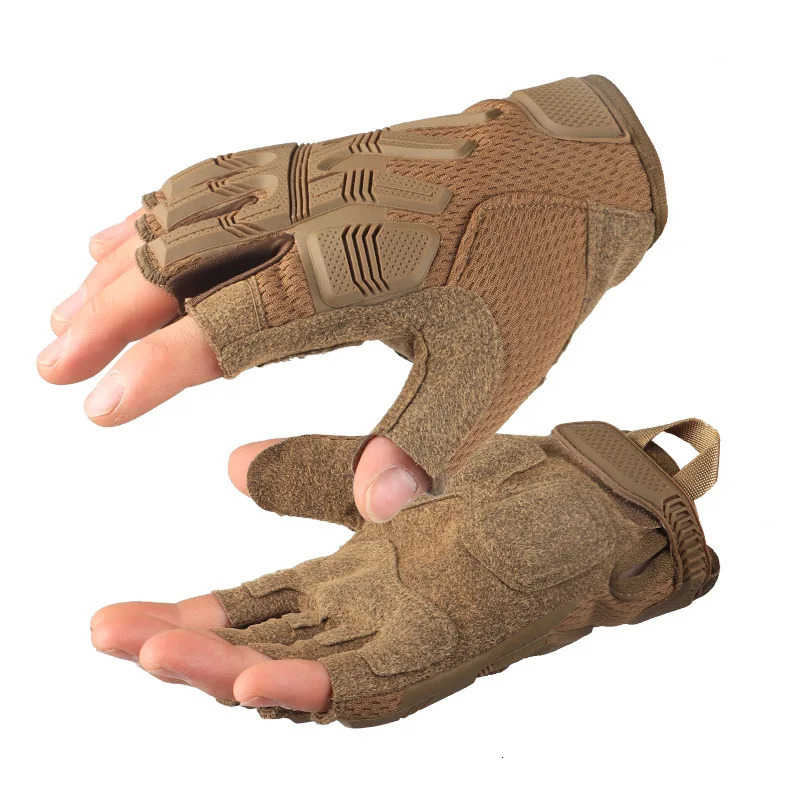 Tactical Fingerless Gloves Sports Airsoft Combat Paintball Shooting Hunting Driving Work Nonslip Antisweat Half Finger Men 250811
