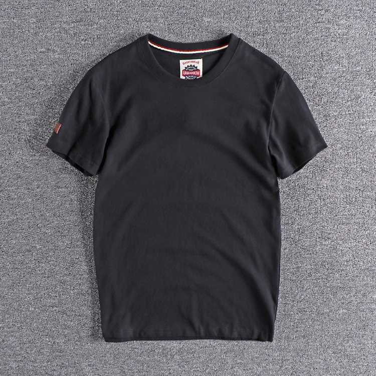 Summer New American Retro Short-sleeved O-neck Solid Color T-shirt Mens Fashion Simple 100% Cotton Washed Casual Sport Tops Y250819