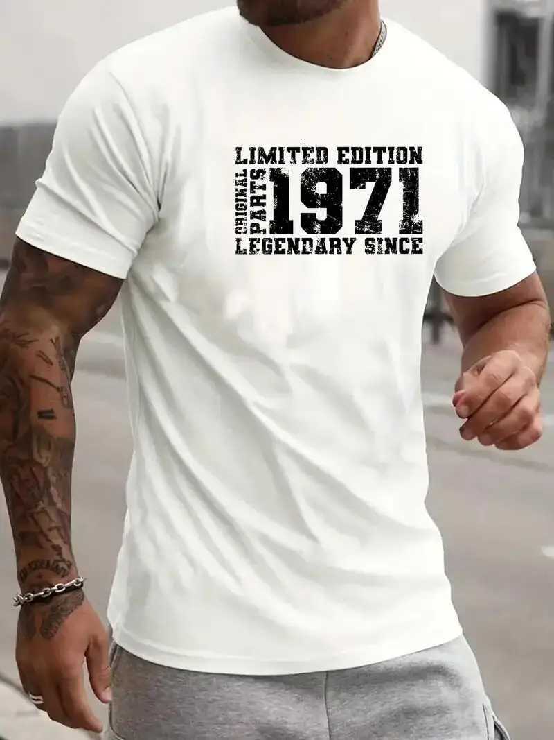 LIMITED 1971 EDITION Letters Print Casual Crew Neck Short Sleeve Tops For MenQuick-drying Comfy Casual Summer T-Shirt Y250819