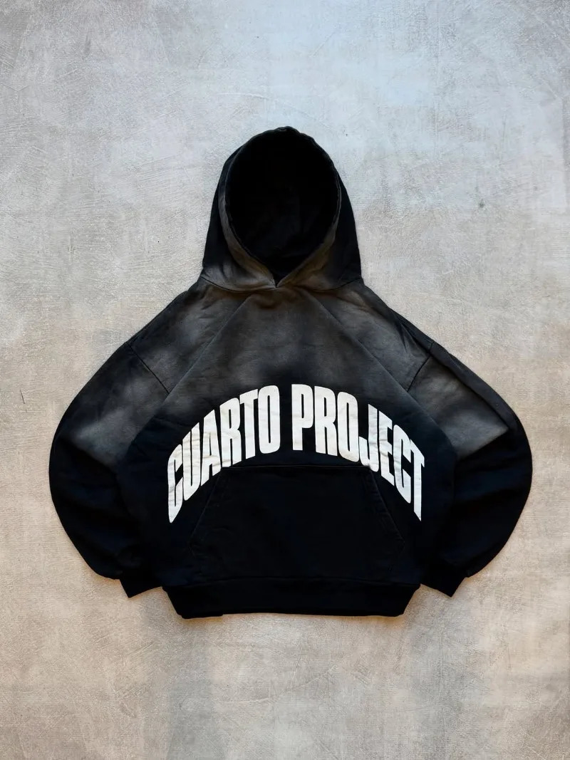 Goth Punk Harajuku Retro Letter Print Oversized Hoodie Men Y2k American Trendy High Street Pullover Sweatshirt Women 250815