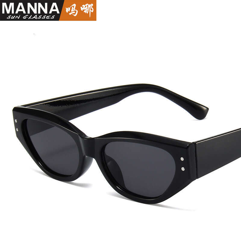 2025 Trendy New Cat Eye Small Frame Sunglasses Ins Jelly Designer Color Simple Rivet Glasses