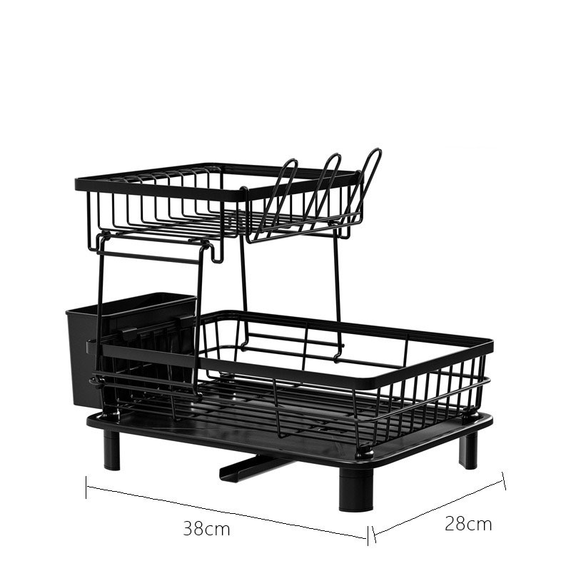 ICEDOG-Dish Drying Rack, 2 Tier Dish Racks for Kitchen Counter,Large Capacity Detachable Dish Rack, Rustproof Dish Drainer with Drainboard,Utensil Hol