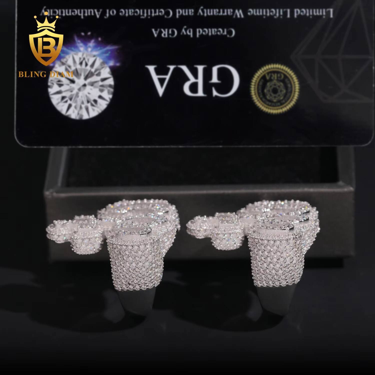 GRA Certificate Fine Jewelry Iced Out Hip Hop Jewelry 925 Sterling Silver Diamond Custom Moissanite Ring Allah Ring