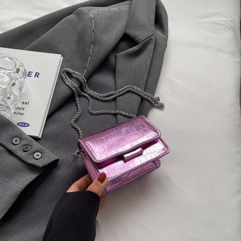 Textured Trendy Small Bags 2025 Summer Stylish Designer Bags Chain Crossbody Fashionable Mini Square Bag