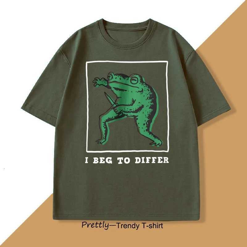 I Beg To Differ T Shirt Men Women Loose Frog Printed T-shirt Casual Cotton Short Sleeve Harajuku Tshirt Unisex Oversized Clothes Y250819