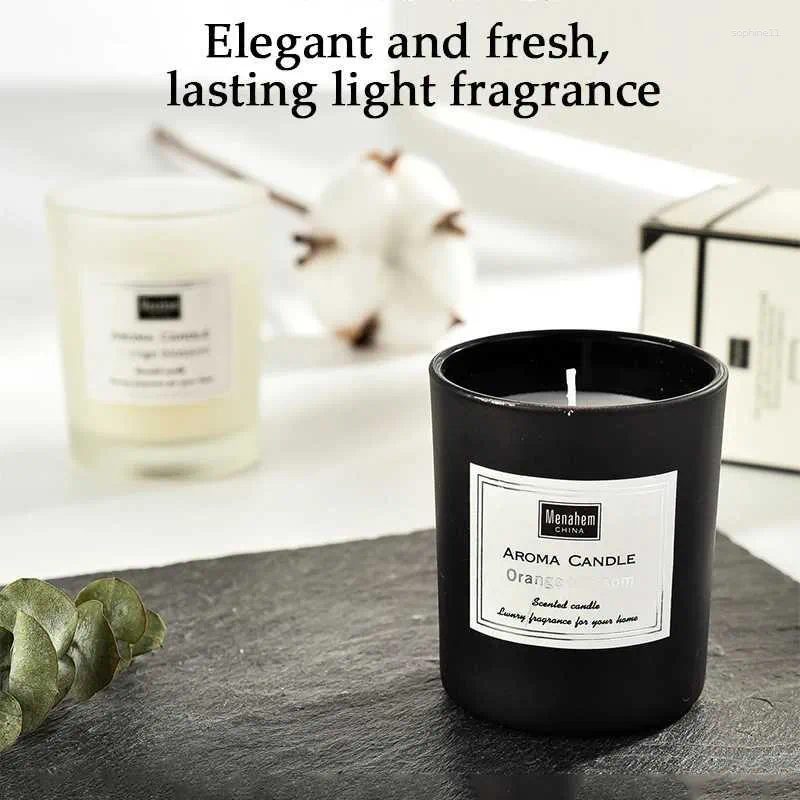 Vases Fragrance Candle Glass Jar Smokeless Natural Soy Wax Aroma Romantic Bedroom Home Decoration Gift W240813