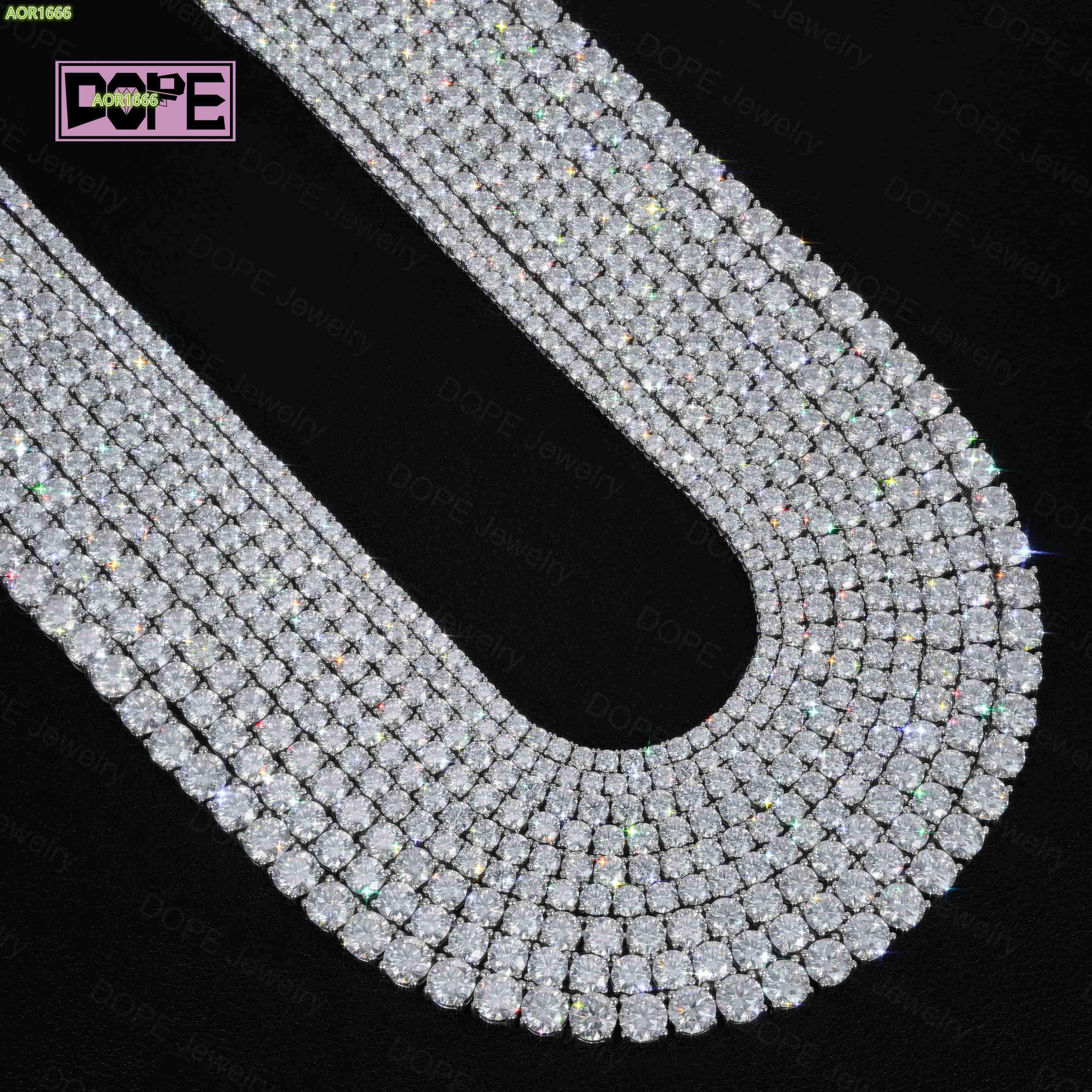 2mm 3mm Diamond Chain Necklace Bracelet 925 Silver CVD Real VVS Lab Grown Diamond IGI Certified Tennis Chain