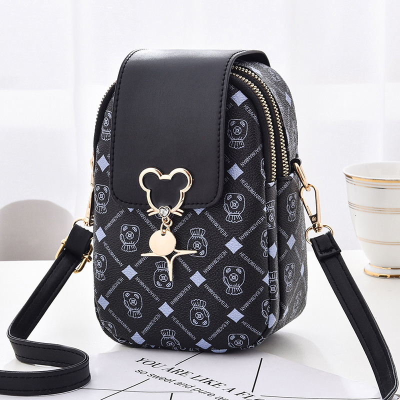 Free Shipping Designer Luxury New Fashion Printed Stylish Phone Bag Korean Trend Versatile Shoulder Crossbody Bag Leisure Mini Handbag