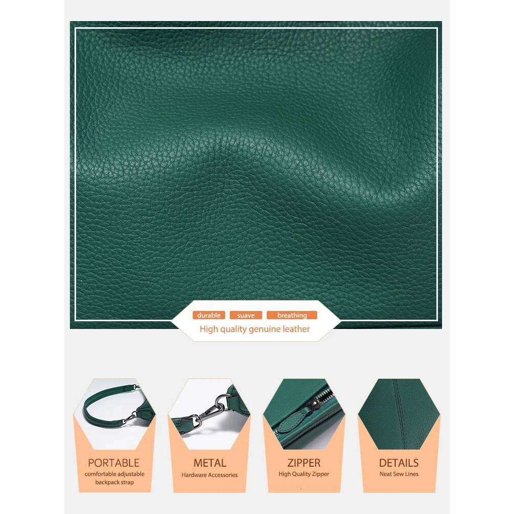 Zency Women's Genuine Leather Shoulder Bag Elegant French Style Small Handbag Female Underarm Bags Lady Crossbody Purses