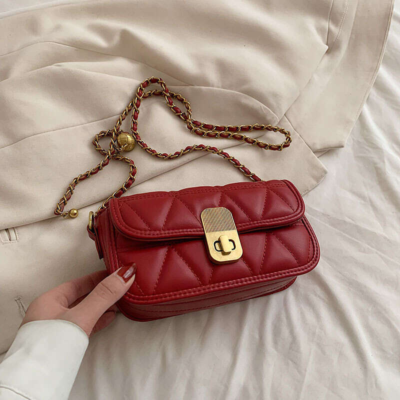 Fashion INS Small for Women 2025 New Stylish Embroidery Texture Shoulder Chain Designer Bags Crossbody Bag