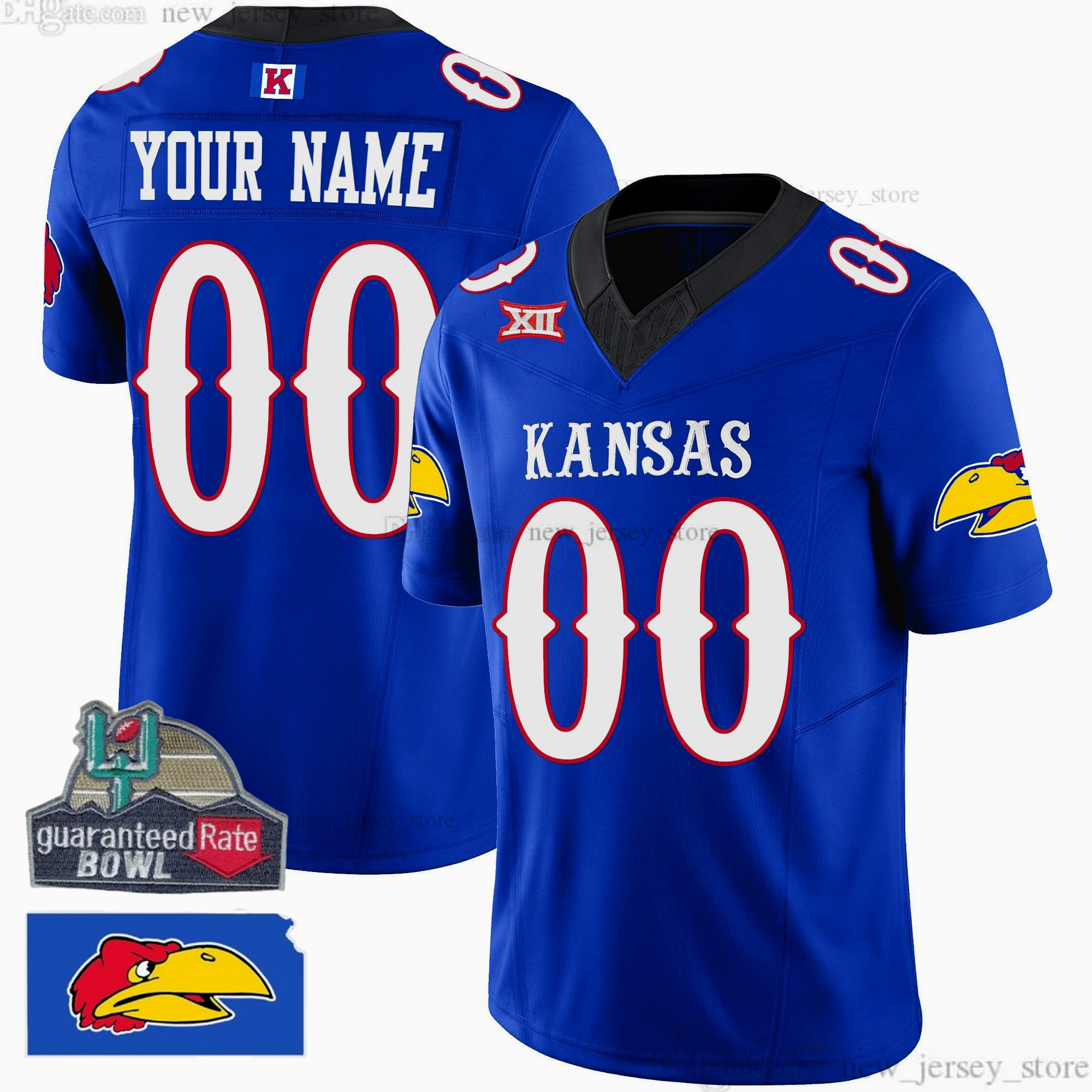2025 Custom S6XL Kansas Jayhawks New Football Jersey 6 Jalon Daniels 9 Daniel Hishaw Jr 4 Leshon Williams 15 Justice Finkley 4 Devin Neal Sayers Stitc
