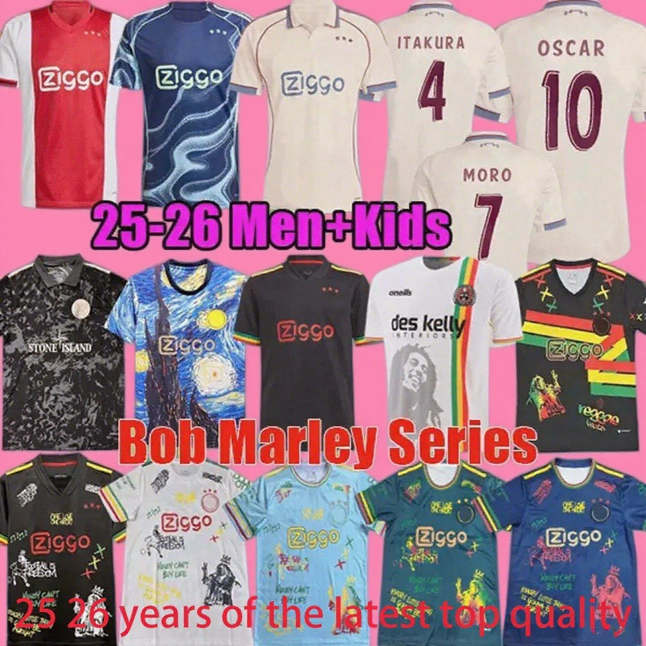 AFC kit Amsterdam Soccer Jersey 25 26 Retro Kits maillot aox football shirts 2025 2026 Kids aax bob marley St one Isl and 111