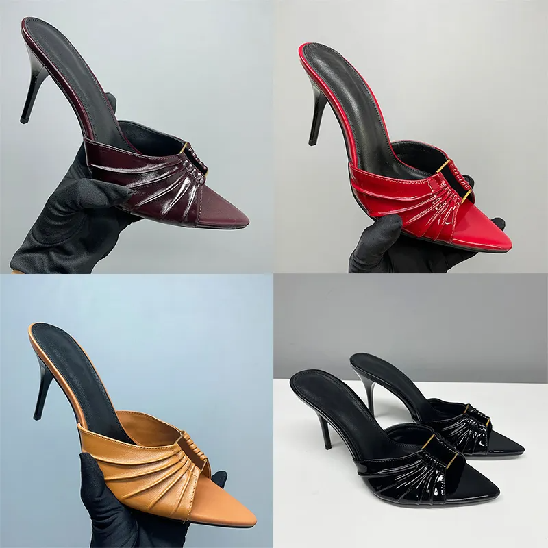 High heels designer women shoes open toe stiletto heel dress shoes classic metal letters sandal luxury heels stylist shoes wedding high heels black golden gold