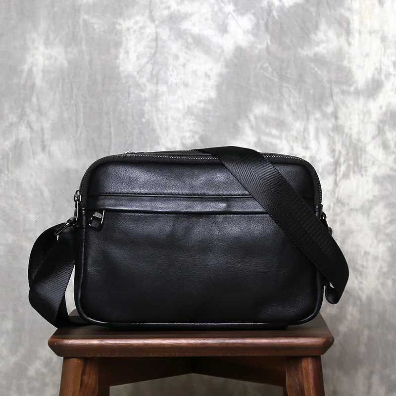 Mens Crossbody Bag Genuine Leather New Casual Backpack For Commuting Single Shoulder Bag Trendy Top Layer Cowhide Bag Y250819