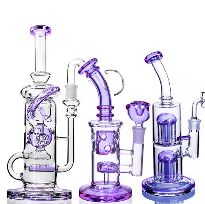 Recycler Bong Thick Glass Water Pipes Hookahs Water bongs Oil Percalator Smoking Glass Pipe with 14mm Bowl