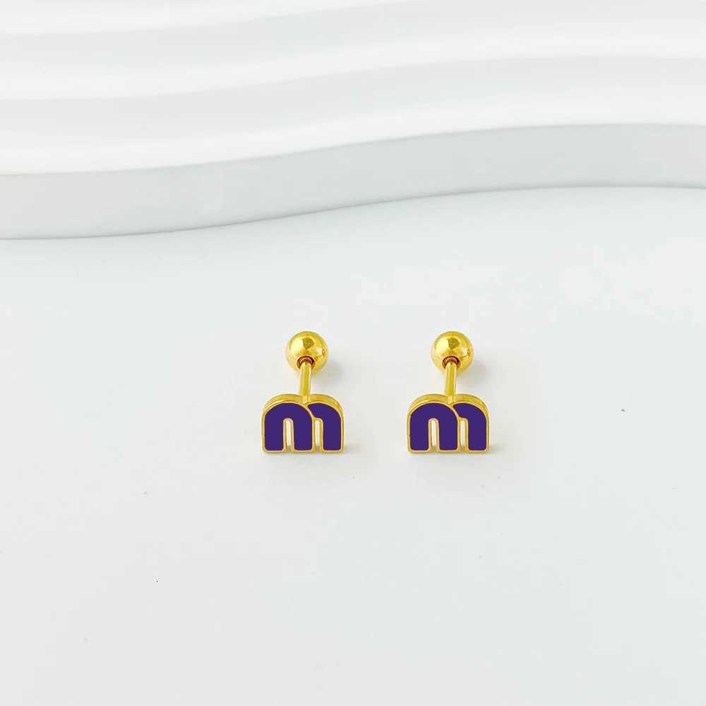 Stainless Steel Letter M ALTERA Screw Stud Earrings for Women Fashion Luxury Small Ball Screws Earrings Piercing Jewelry Gift 1 G250820aw