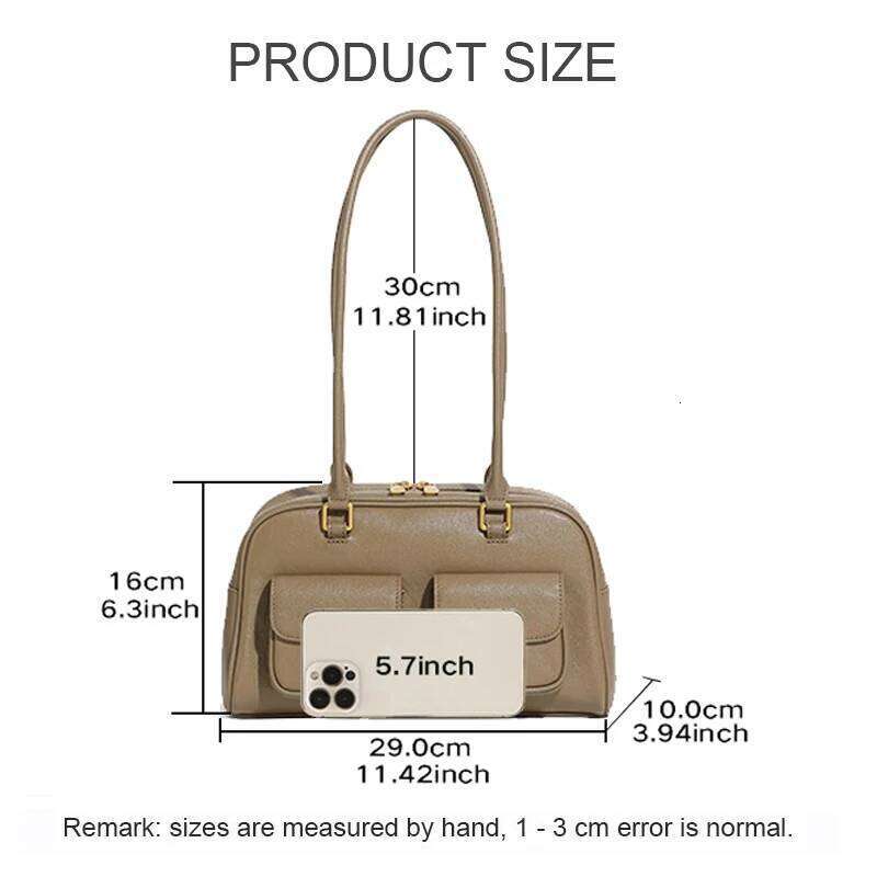 Designer Bags Fashion Women's Genuine Leather Underarm Lady Daily Commuting Shoulder Boston Girls Versatile Simple Stylish Bowling Bag Luxury Bag