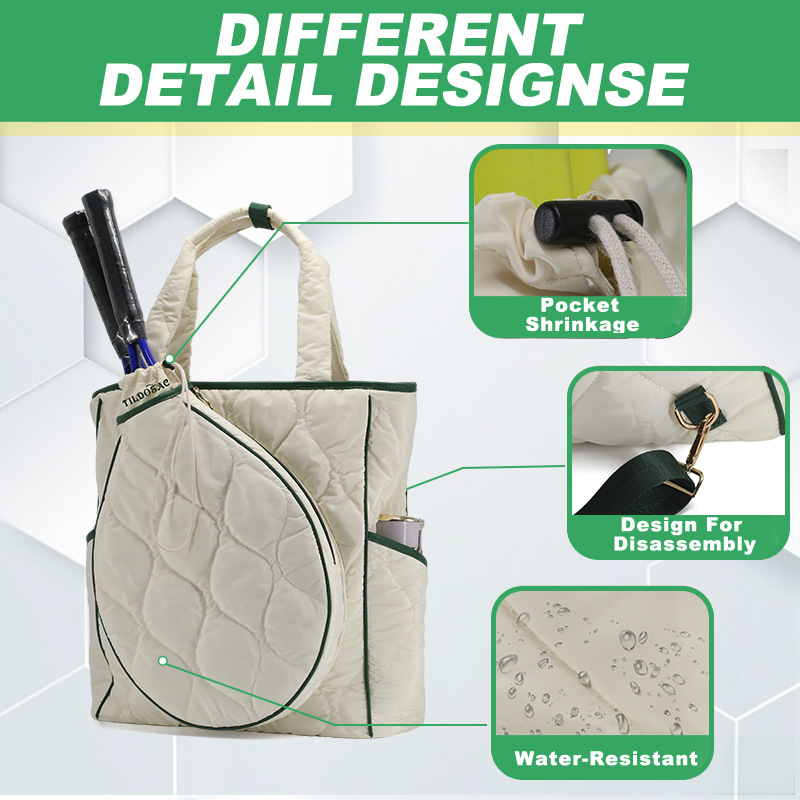 Tennis Bags Tennis Racket Bag Women Tennis Tote Bag Handbag Waterproof Lightweight Badminton Racket Shoulder Bag Rackets With Removable Shoulder Strap