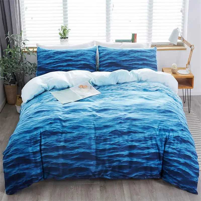 3D Ocean Waves Bedding Set Queen Size Soft Summer Sea Beach Duvet Cover Set Hawaiian Tropical Print Comforter Cover cases Y250819