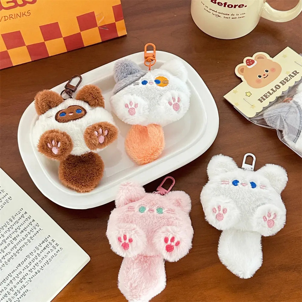 Cute Plush Cat Doll Pendant Girl Backpack Couple Bag Keychain Decorative Gift 250811
