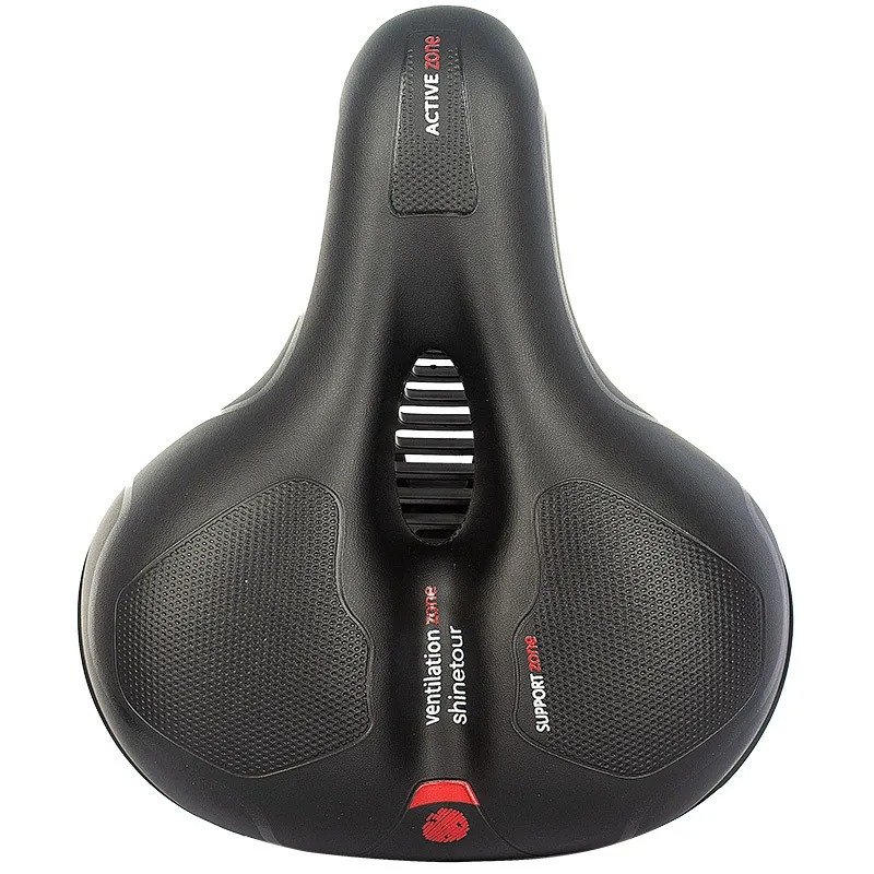 Comfort Bike Seat for Women Men, Wide Bicycle Saddle Replacement Memory Foam Padded Soft Bike Cushion with Shock Absorbing Universal Fit for Indoor/Ou