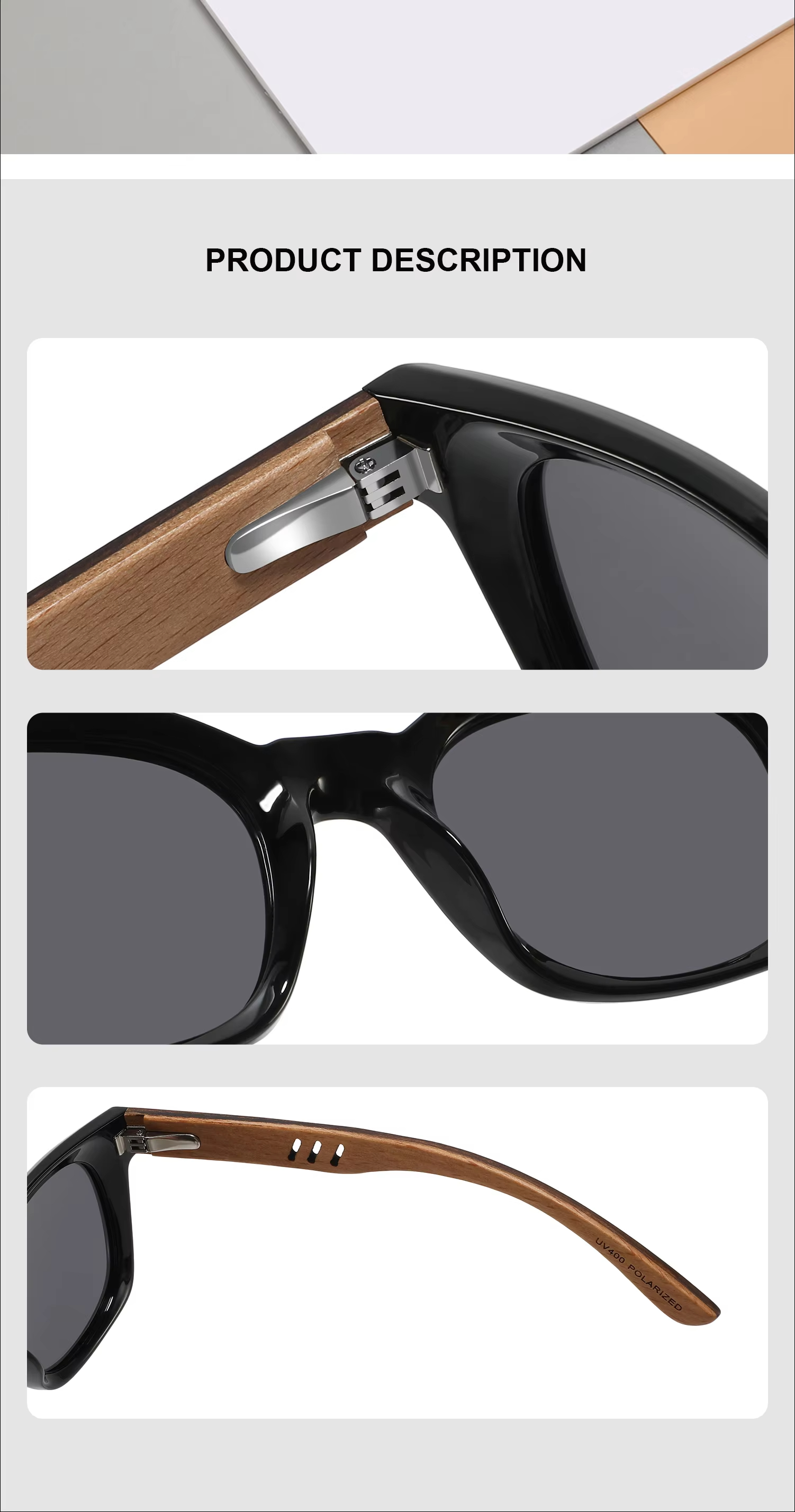New polarized wooden sunglasses for men outdoor sunglasses bamboo sunglasses.