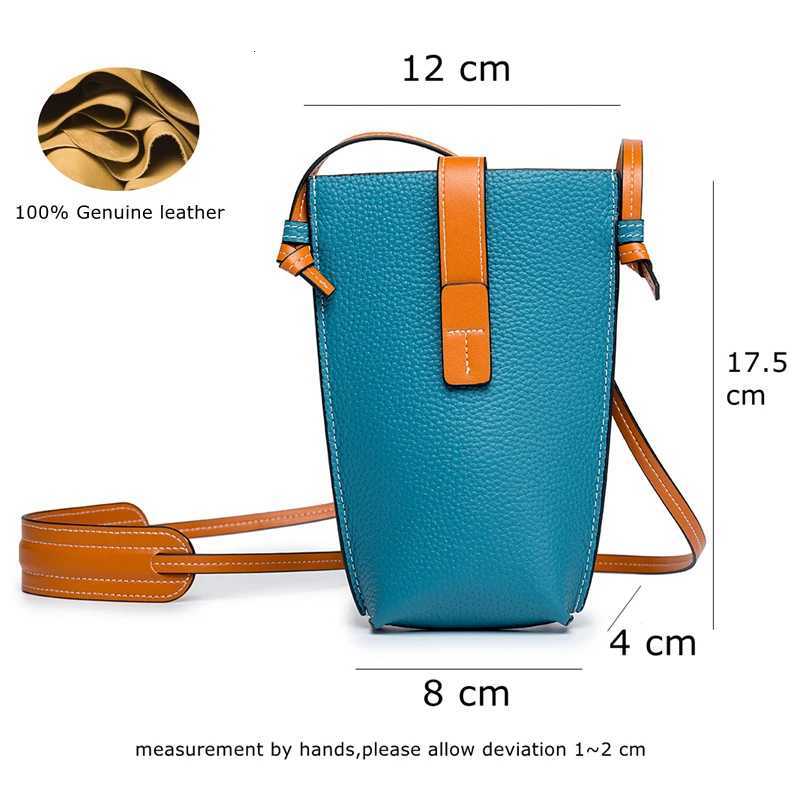 100% Genuine Leather Shoulder Bags For Women Bucket Small Crossbody Designer Handbag Female Solid Color Messenger Y250819