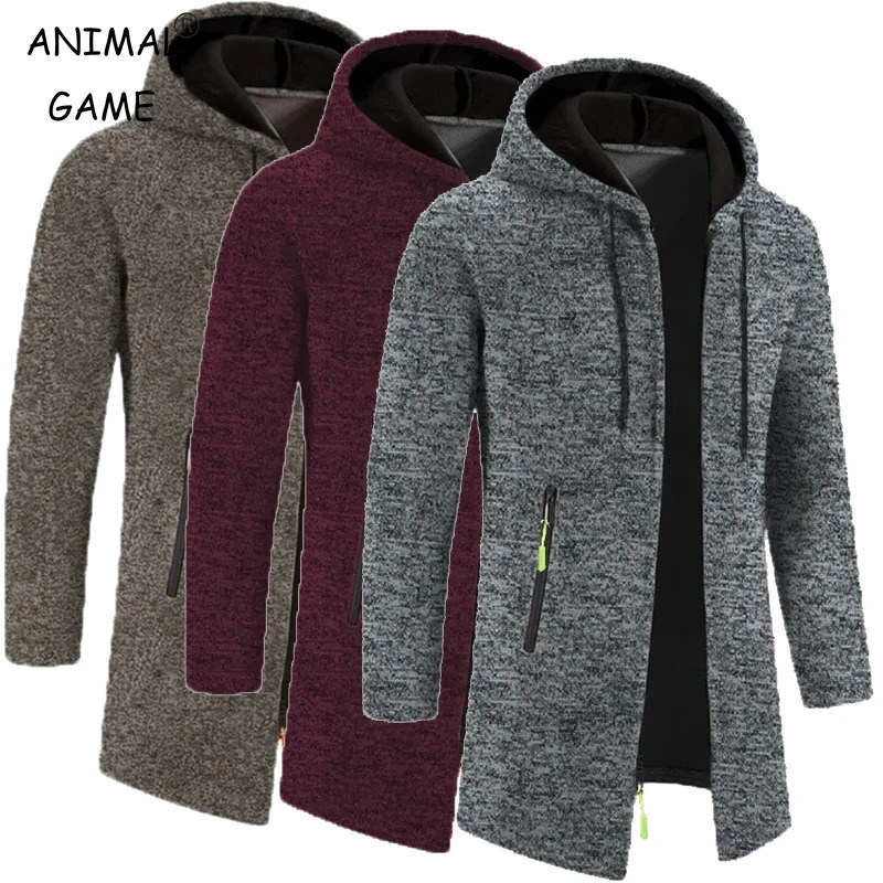 Autumn Mens Long Sleeve Sweatshirts for Men with Zipper Hooded Mens Oversize Winter Top Jacket Coat Warm Streetwear 250818