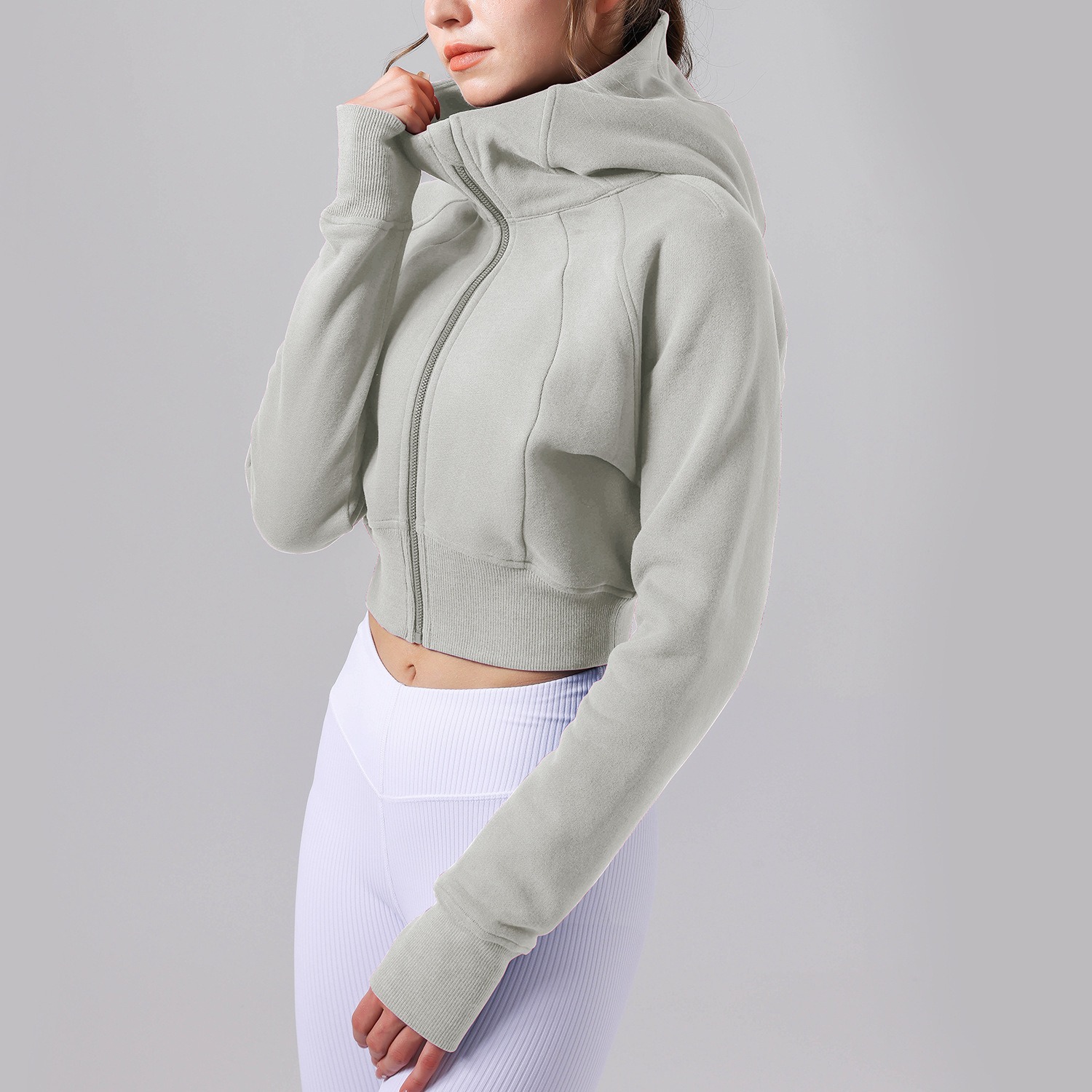 Women's Autumn/Winter Yoga Jacket Hooded Sweatshirt with Loosely-Fitting Design for Sports & Outdoor Activities