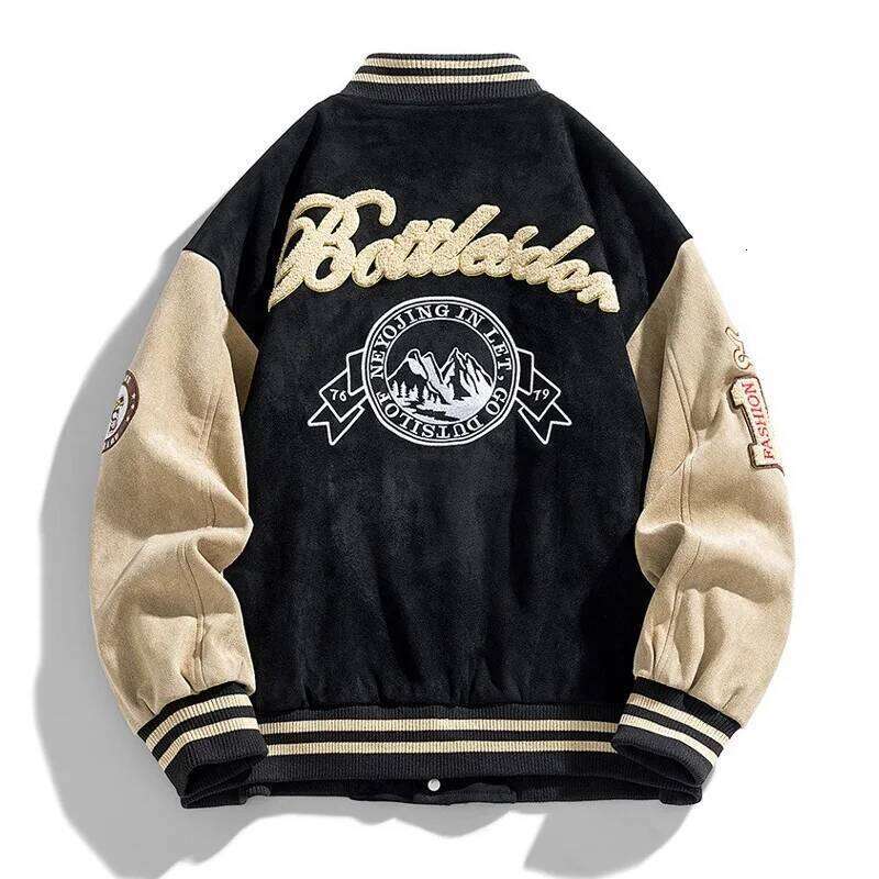 New Baseball Men Fashion Embroidered Jackets Coats High Street Outwear Man Bomber Jacket Hip Hop Clothing Top