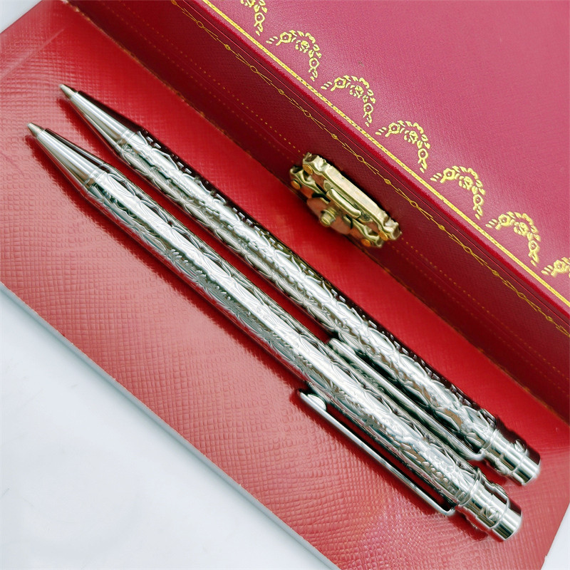 2026--wholesale Silver Metal Luxury Design Mini Fine Ballpoint Pens Writing Stationery School Office Supplies Ink Smooth