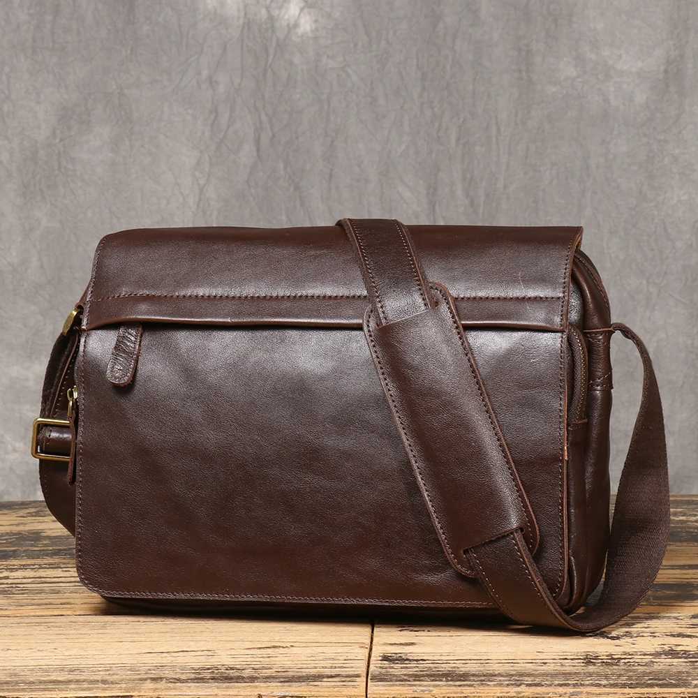 New Genuine Leather Mens Shoulder Bag Made from Top-Layer Cowhide Crossbody Bag That Can Fit a 13-Inch Tablet Y250819