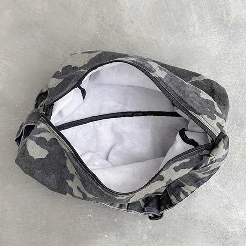 Canvas Messenger Bag Camouflage Women Tote Handbag Large Capacity Japanese Washable Zipper for Leisure Travel Shopping Hand Bag Y250819