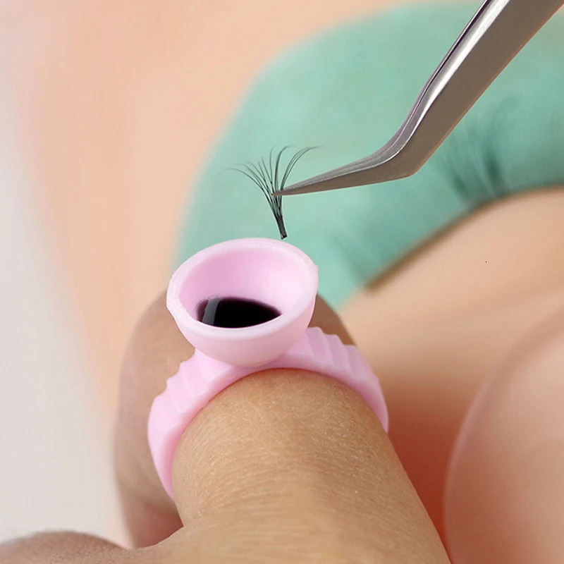 Wholesale 100Pcs Disposable Eyelash Glue Fan Cup Rings Holder Container Tattoo Pigment Tools Lash Supplies 250811