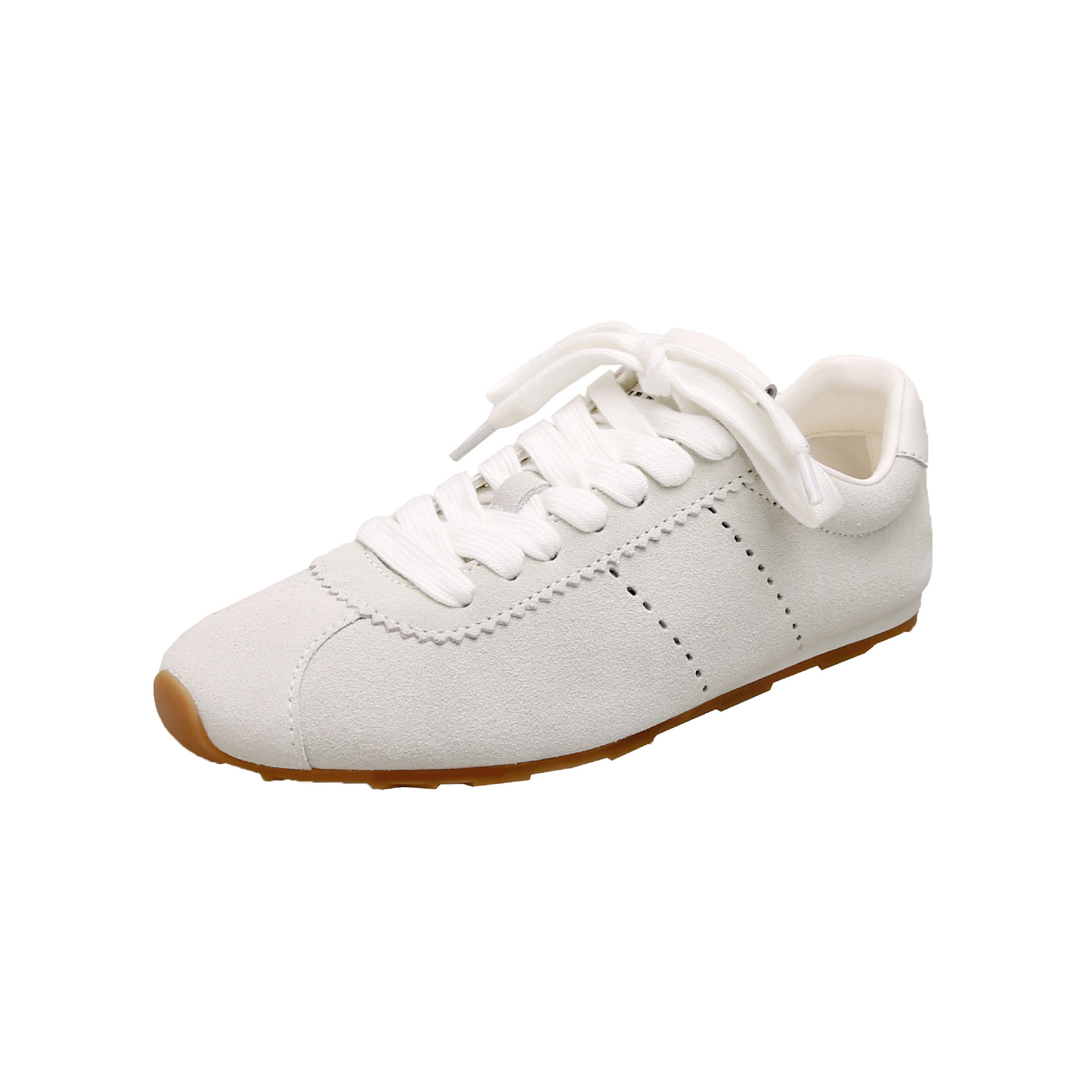 2025 new Women's new genuine leather vintage distressed lace-up white sneakers, summer breathable casual shoes for women