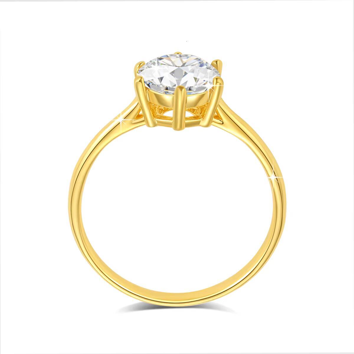 Luxury Gold Jewelry Supplier Woman 1ct 2ct 3ct Moissanite Diamond Hard Hollow 14K Gold Engagement Rings
