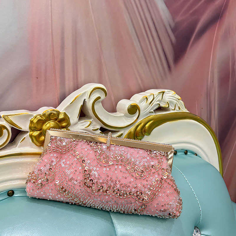 Shiny Sequin Handmade Beaded Qipao Elegant Evening Bag Chinese Style Handheld Banquet Crossbody Bag