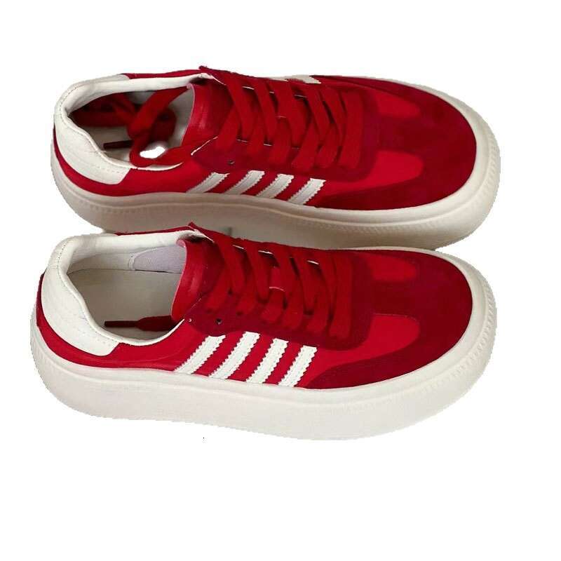 Anchor Red Thick-Soled Genuine Leather Training for Women 2025 Summer Campus Versatile Breathable Umbrella Fabric Casual Sports Shoes