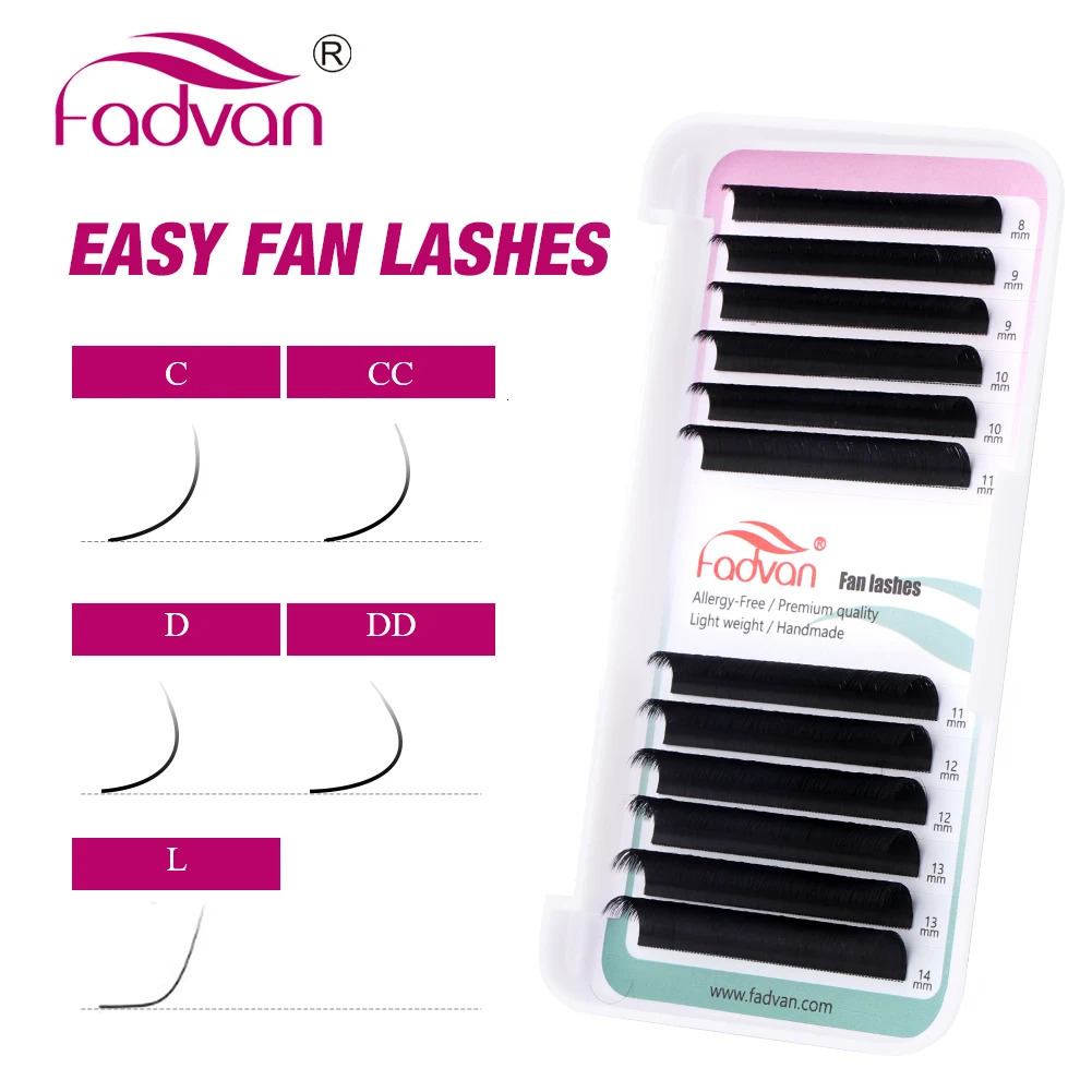 FADVAN Easy Fanning Eyelash s Soft Black Russian Volume Lashes Flare Auto Fan Eyelashes Makeup Natural Cilia Silk Lash 250811