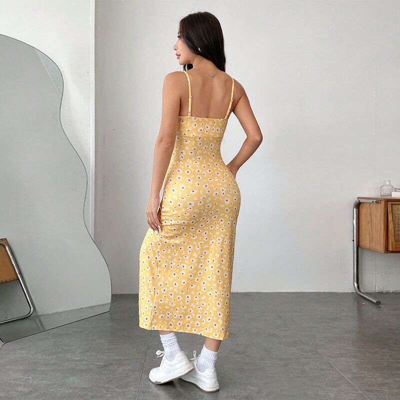 Dresses Fresh Sweet Style 2025 Spring Summer New Fashion Age-Reducing Floral Midi Dress