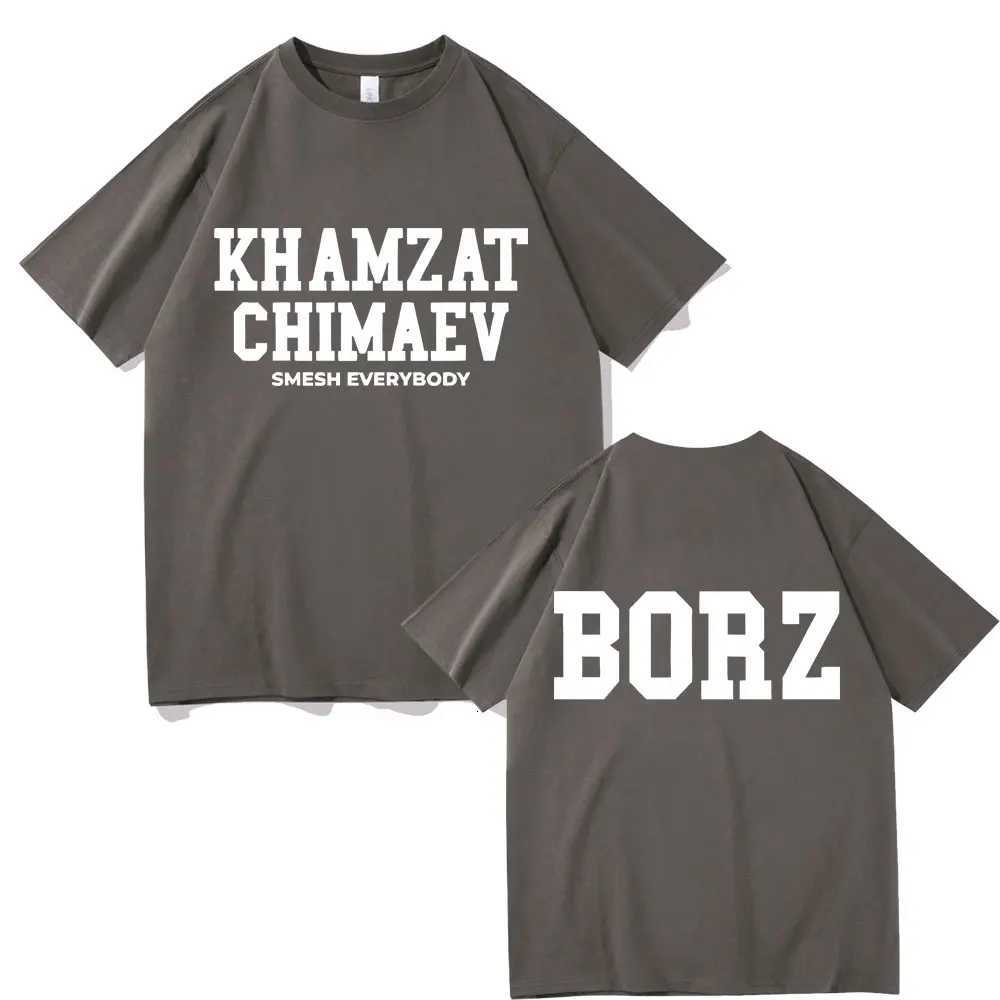 Khamzat Chimaev Double Sided Print T-shirts Men Women Fashion Casual Oversized T Shirts Mens Hip Hop Vintage Streetwear Y250819