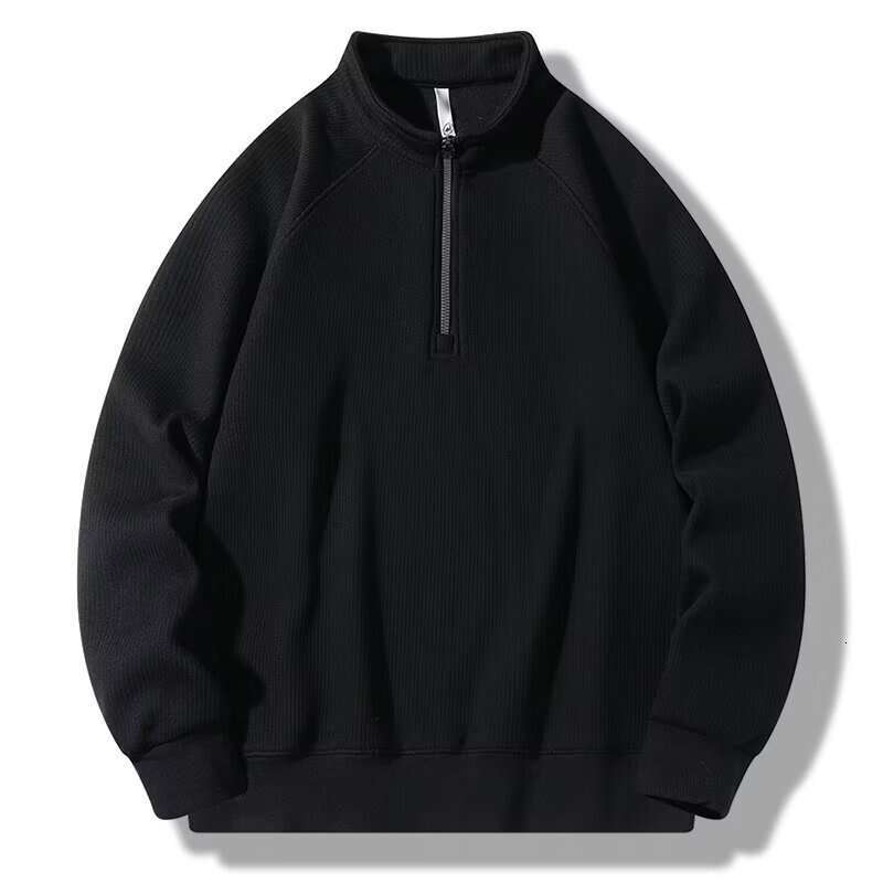 High-End Stand Collar Sweatshirt for Men, Design Sense Half-Zip, Niche Fashion, Couple's Versatile Loose Casual