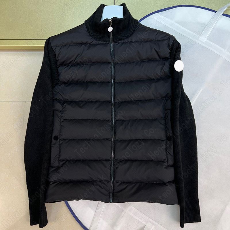 Monclcer pufferjacket Designer Mens Down Parkas Luxury Embroidered Badge Stand Collar Knitted Splice Sweater Lightweight Jacket Casual Fluffy Vest Coat 84ok