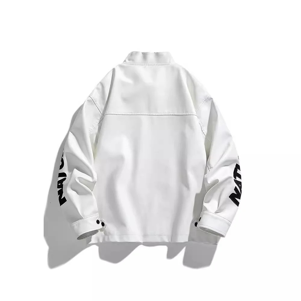 Autumn Embroidery Motorcycle Leather Jacket Men Casual Vintage Overcoat Biker PU Streetwear Zipper Bomber Jackets Male 250815