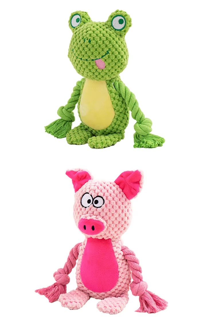 Squeaky Dog Chew Toys Stuffed Animal Sound Pet Plush Toy for Puppy Teeth Clean Interactive Funny Indestructable Dog Toys